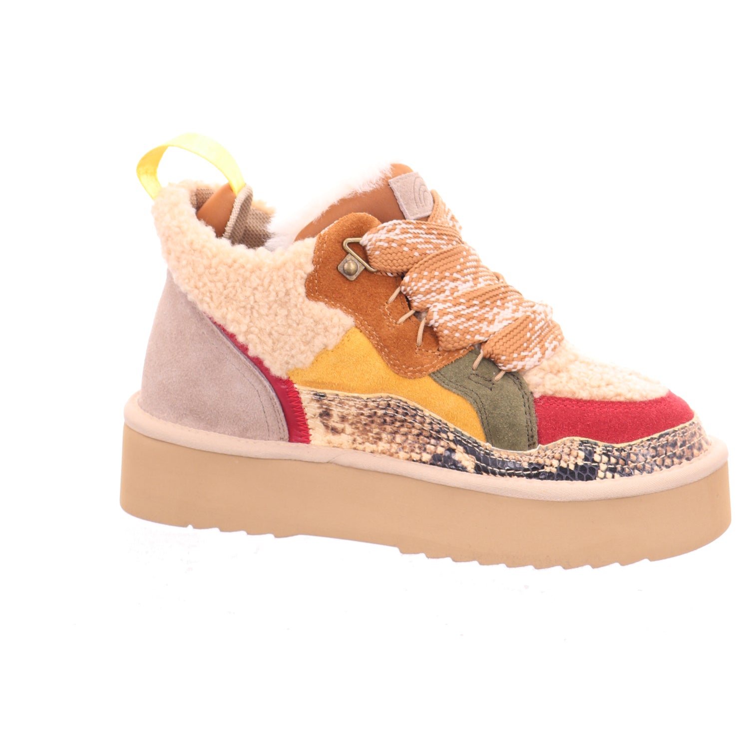 Miss Olivia MOON-18 Moon 18 - Snake stone Suede Cherry in Snake - Stone