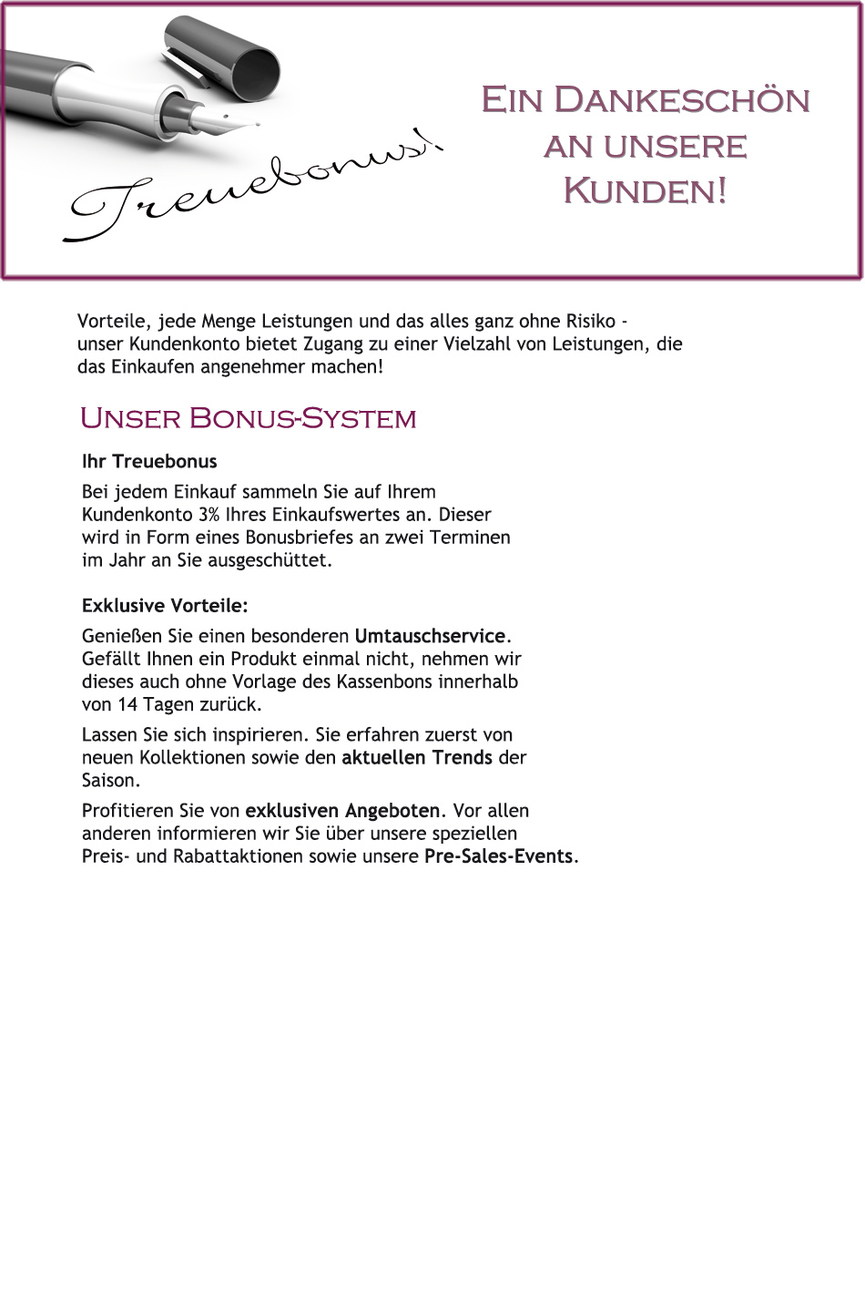 Kundenvorteilssystem
