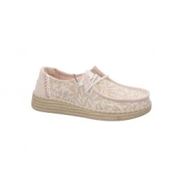 Wendy Espadrille Retro Palm Pale Pink/Wh