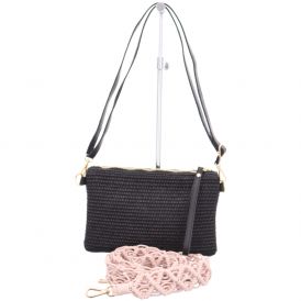 POCHETTE ART. VIOLET RAFIA TON SUR TON +